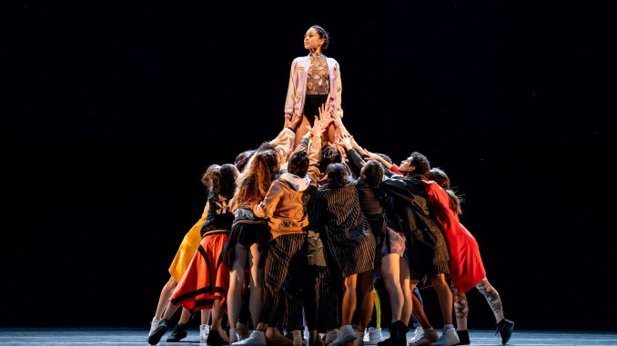 Joffrey Artist Jeraldine Mendoza and ensemble in The Times Are Racing_Photo by Cheryl Mann-2